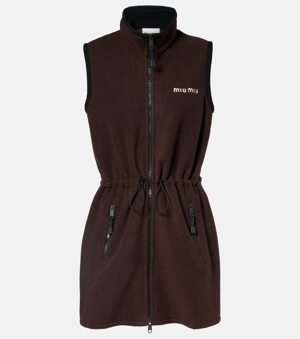  Miu Miu Miu Miu Logo Fleece Minidress 