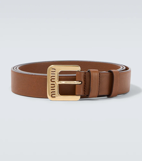  Miu Miu Miu Miu Logo Leather Belt 