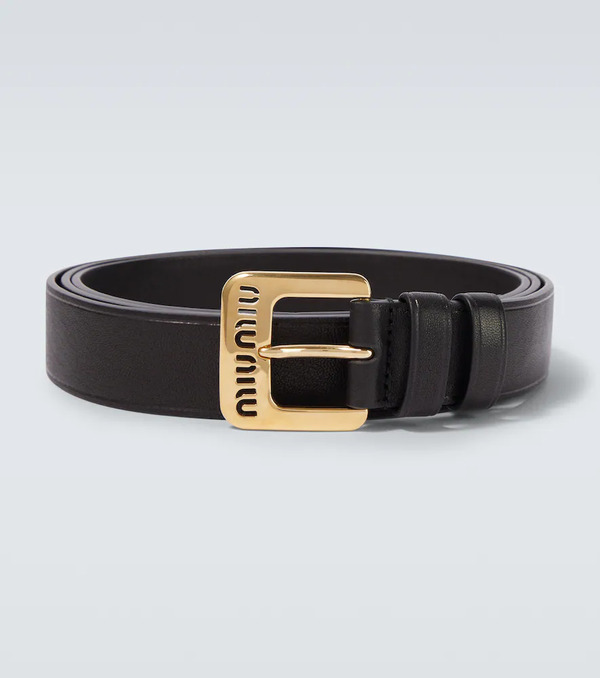  Miu Miu Miu Miu Logo Leather Belt 