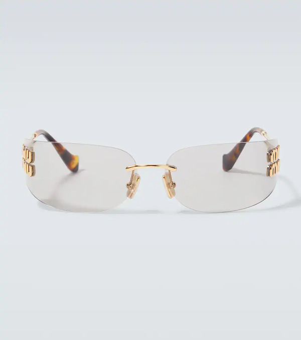  Miu Miu Miu Miu Logo Oval Sunglasses 