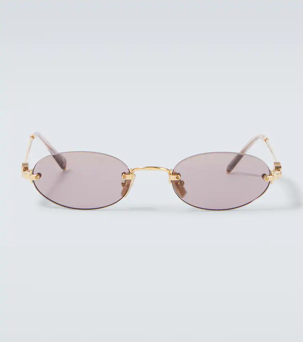  Miu Miu Miu Miu Logo Oval Sunglasses 