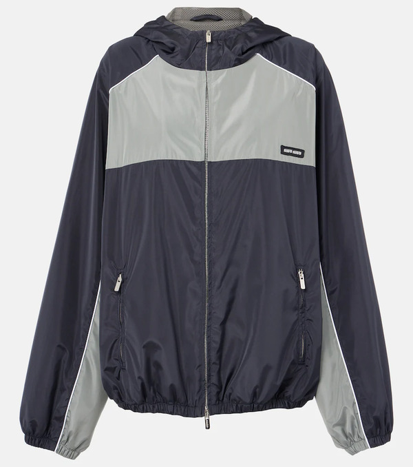  Miu Miu Miu Miu Logo Oversized Track Jacket 