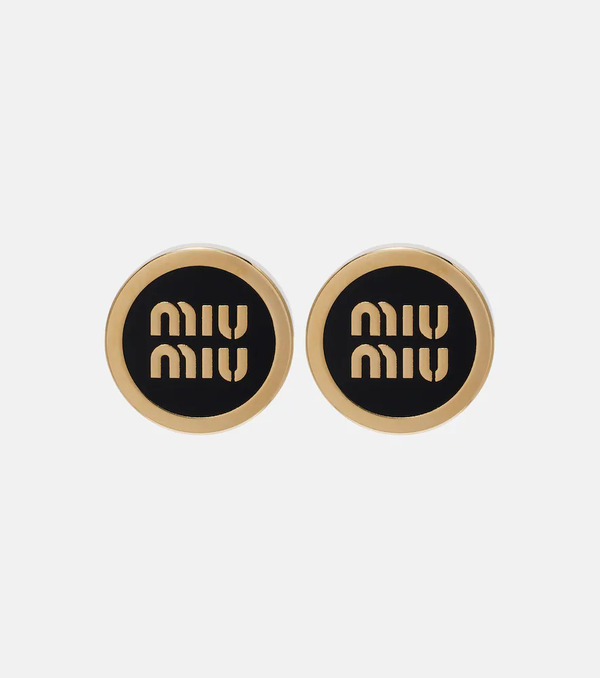  Miu Miu Miu Miu Logo Stud Earrings 