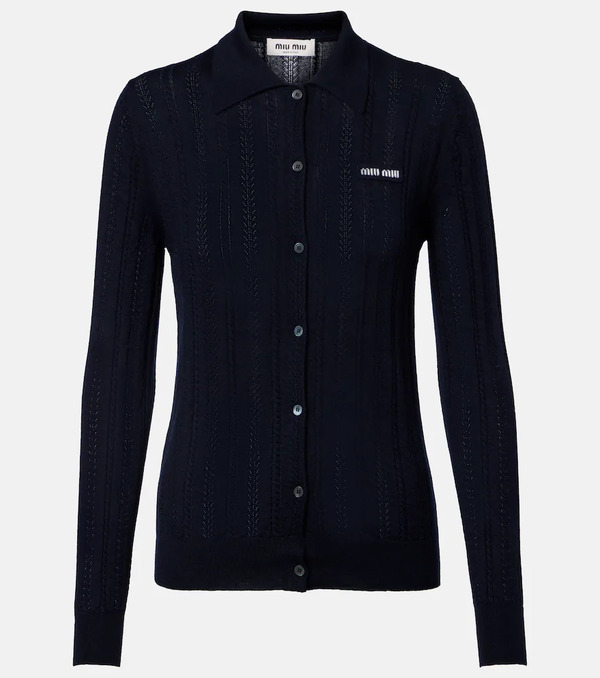  Miu Miu Miu Miu Open-knit Cashmere Cardigan 