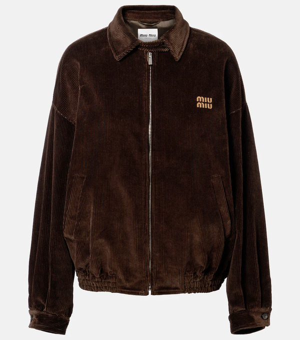  Miu Miu Miu Miu Oversized Cotton Corduroy Blouson Jacket 