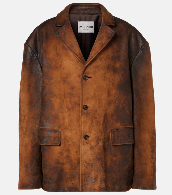  Miu Miu Miu Miu Oversized Suede Jacket 