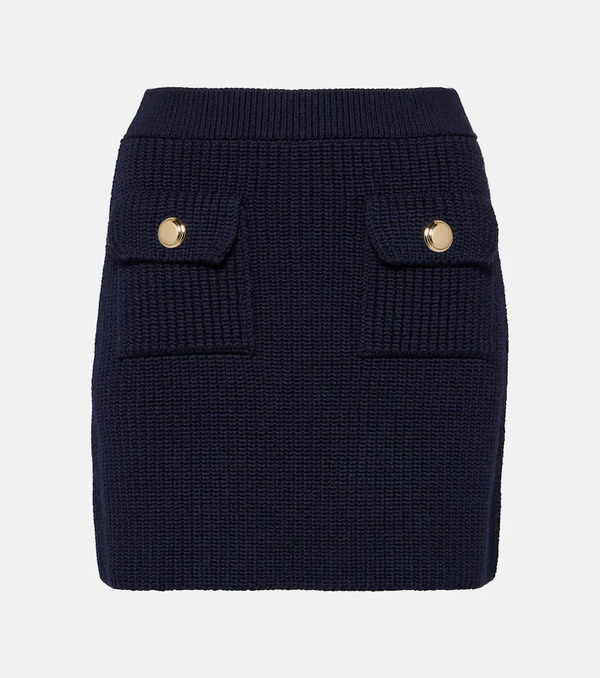  Miu Miu Miu Miu Ribbed-knit Wool Miniskirt 
