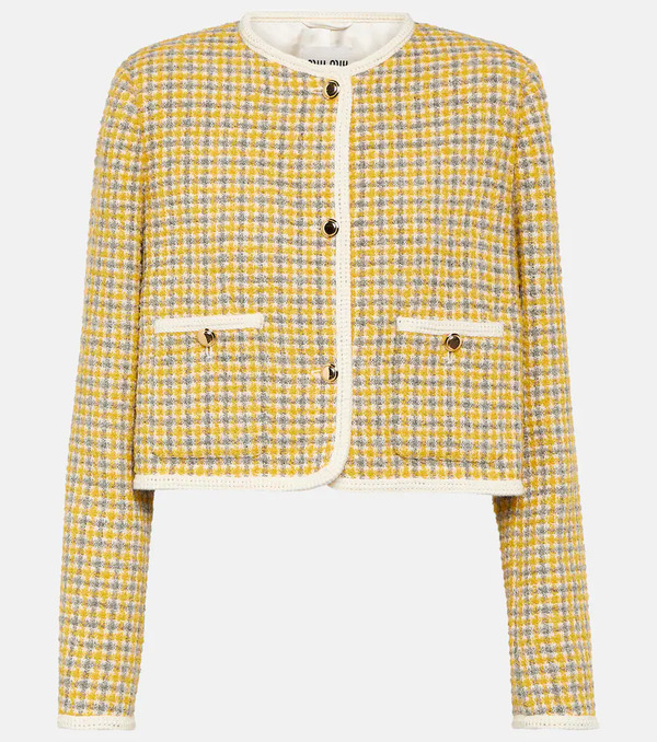  Miu Miu Miu Miu Single-breasted Boucle Jacket 