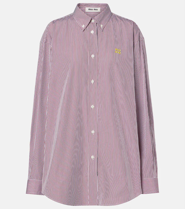  Miu Miu Miu Miu Striped Oversized Cotton Shirt 