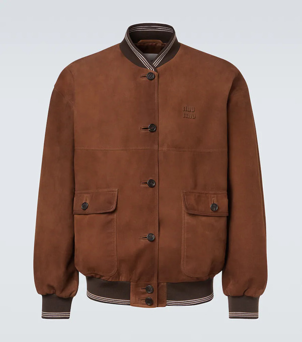  Miu Miu Miu Miu Suede Bomber Jacket 