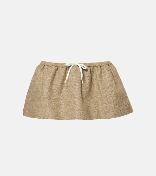  Miu Miu Miu Miu Virgin Wool Miniskirt 
