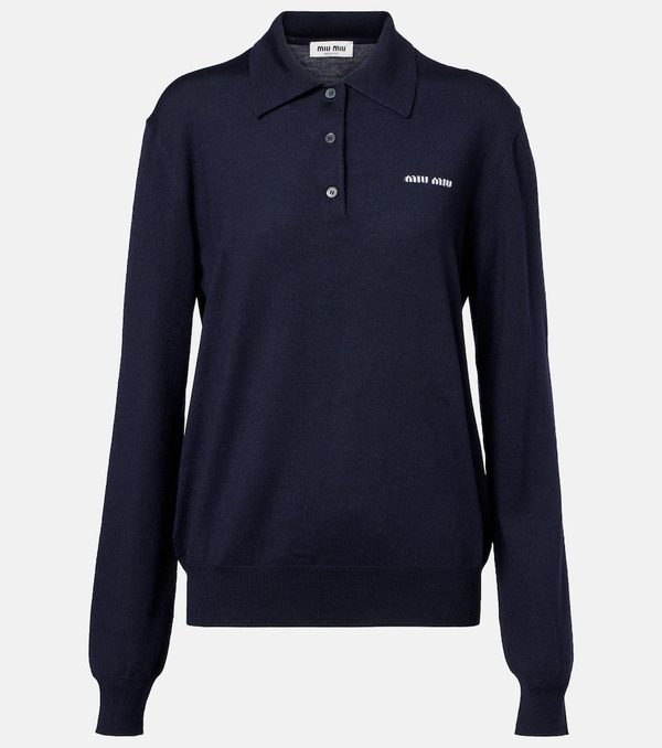  Miu Miu Miu Miu Virgin Wool Polo Sweater 