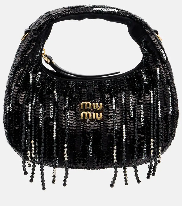  Miu Miu Miu Miu Wander Mini Embellished Top-handle Bag 