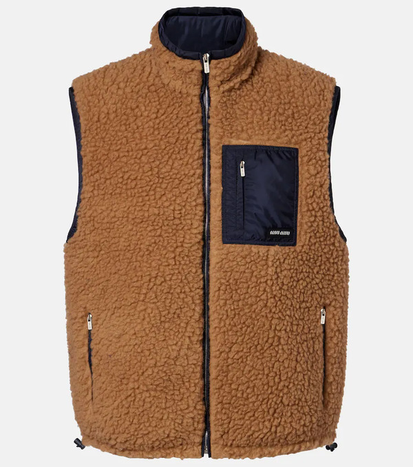  Miu Miu Miu Miu Wool-blend Teddy Down Vest 