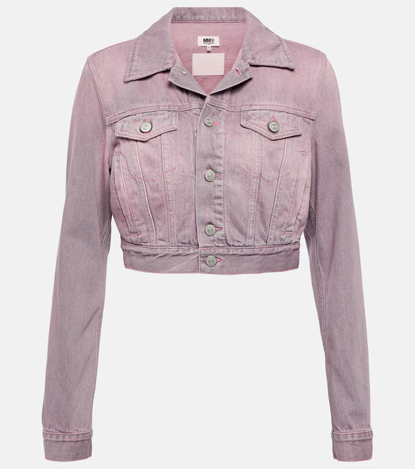  Mm6 Maison Margiela Mm6 Maison Margiela Cropped Denim Jacket 