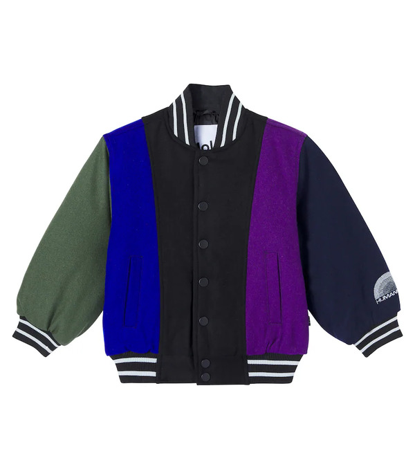  Molo Molo Hani Striped Wool-blend Varsity Jacket 