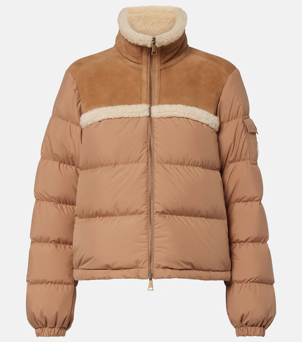  Moncler Moncler Aurore Shearling-trimmed Down Jacket 