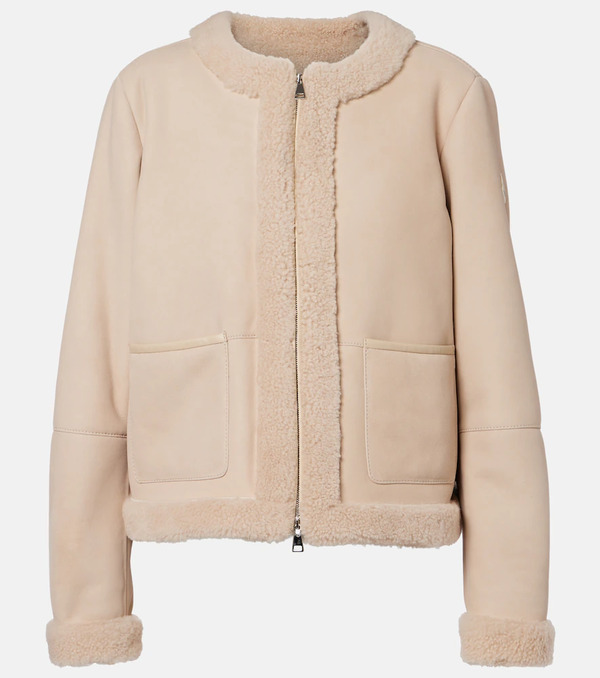  Moncler Moncler Buis Shearling-lined Suede Down Jacket 