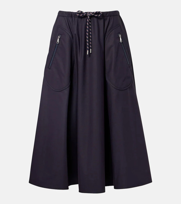  Moncler Moncler Cotton-blend Jersey Midi Skirt 