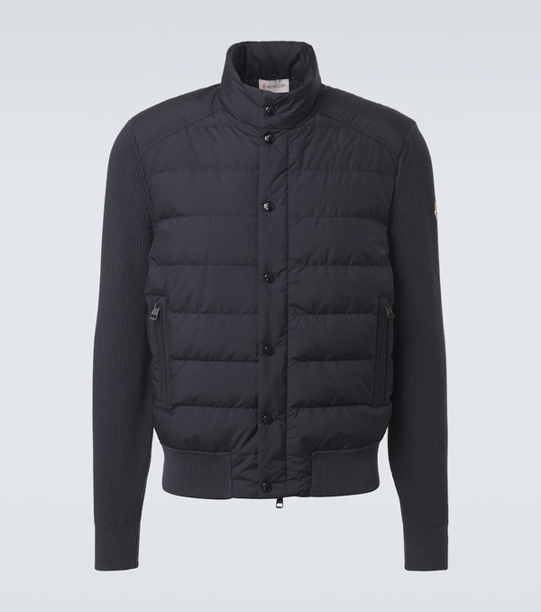  Moncler Moncler Down-paneled Cotton-blend Cardigan 