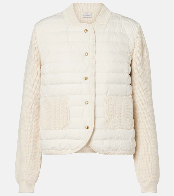  Moncler Moncler Down-paneled Cotton Cardigan 