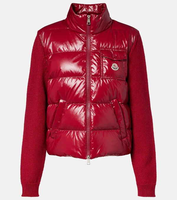  Moncler Moncler Down-paneled Virgin Wool Cardigan 