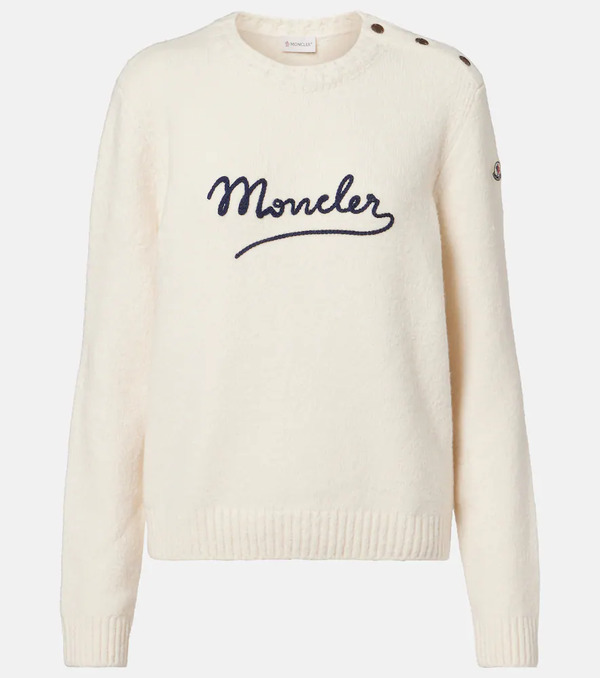  Moncler Moncler Embroidered Logo Cotton-blend Sweater 
