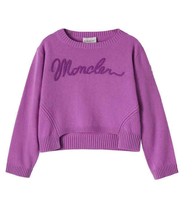  Moncler Enfant Moncler Enfant Logo Wool And Cashmere Sweater 