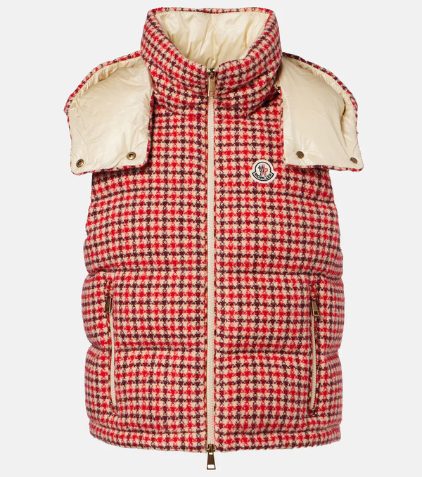  Moncler Moncler Niverolle Checked Wool-blend Down Vest 