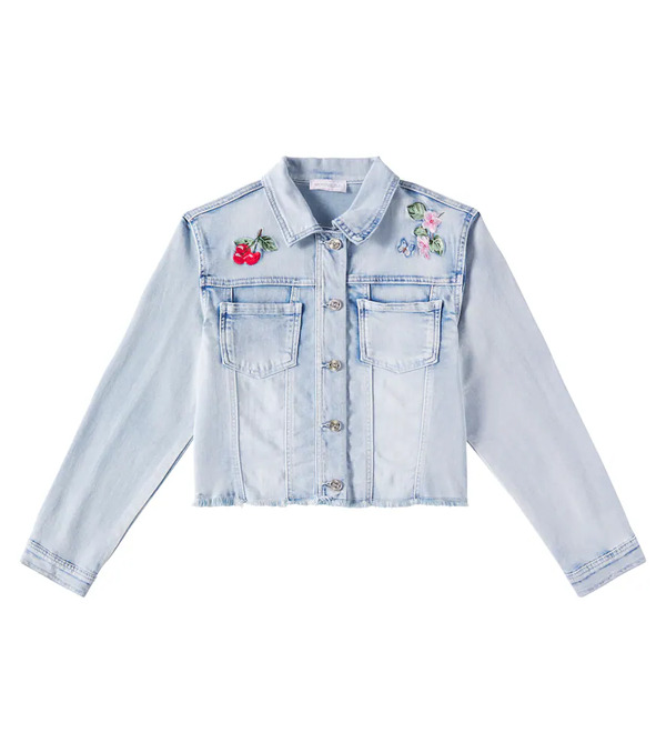  Monnalisa Monnalisa Distressed Patch-applique Denim Jacket 
