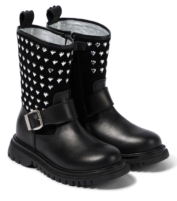  Monnalisa Monnalisa Embellished Leather Boots 