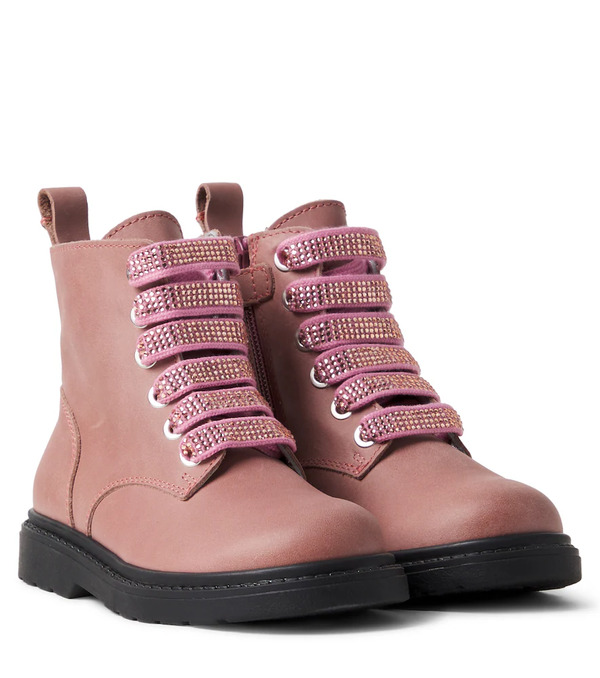  Monnalisa Monnalisa Embellished Leather Boots 