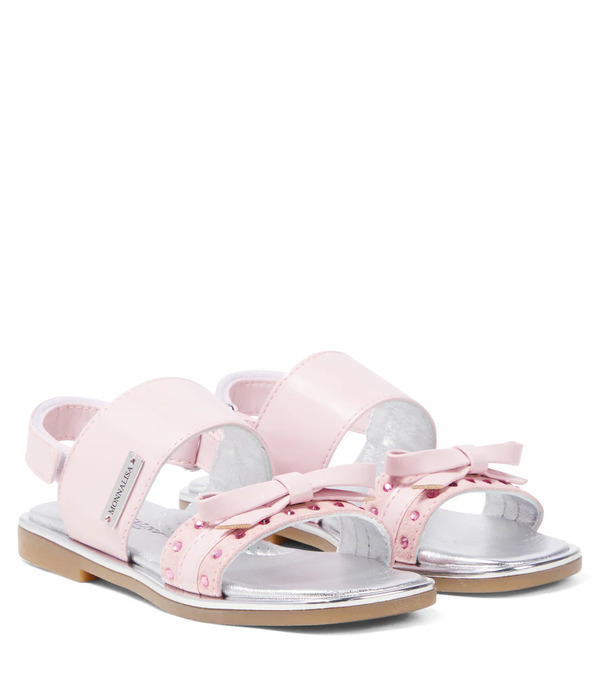  Monnalisa Monnalisa Embellished Leather Sandals 