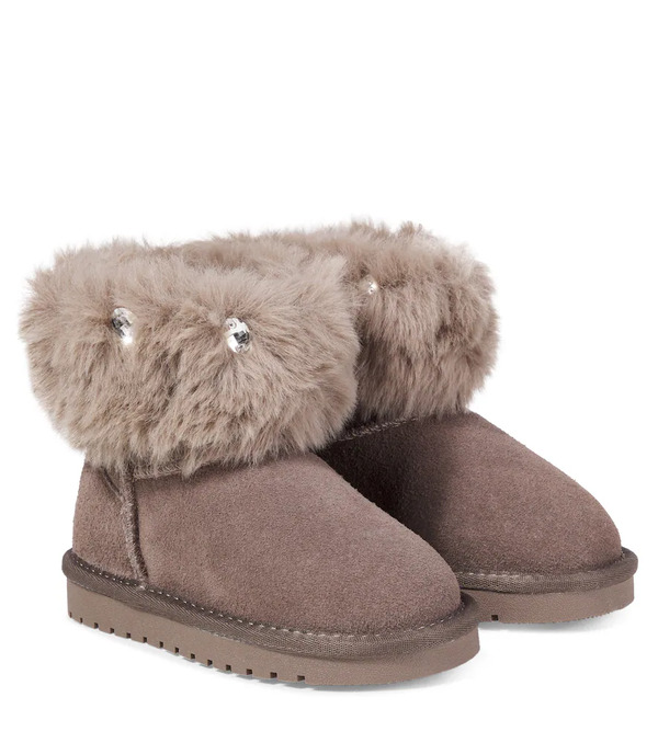  Monnalisa Monnalisa Embellished Suede Boots 
