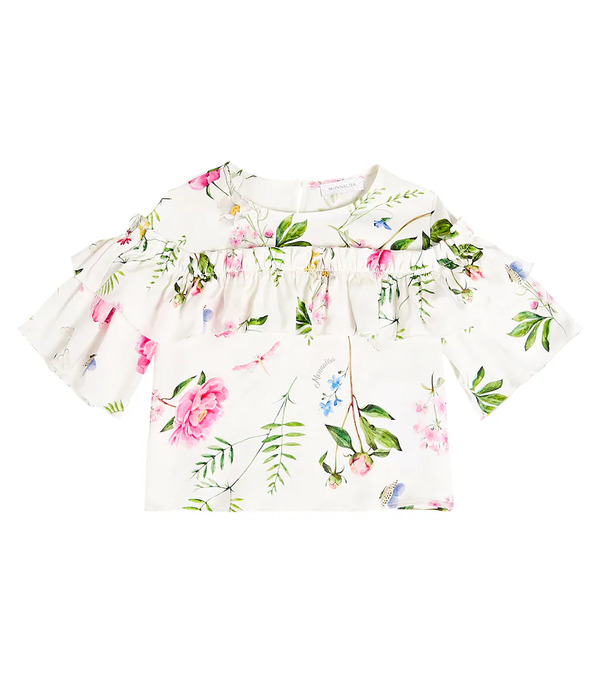  Monnalisa Monnalisa Ruffle Floral Top 