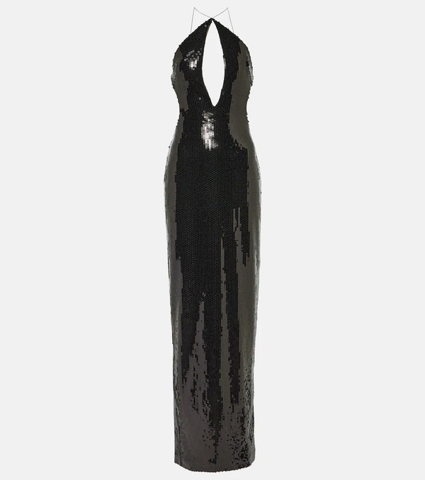  Monot Monot Elsa Cutout Sequined Gown 