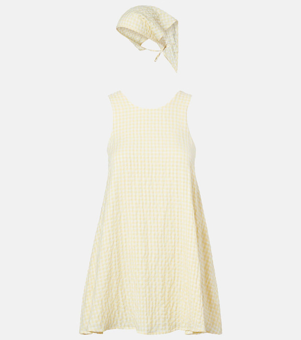  Montce Montce Betsie Gingham Minidress And Scarf Set 