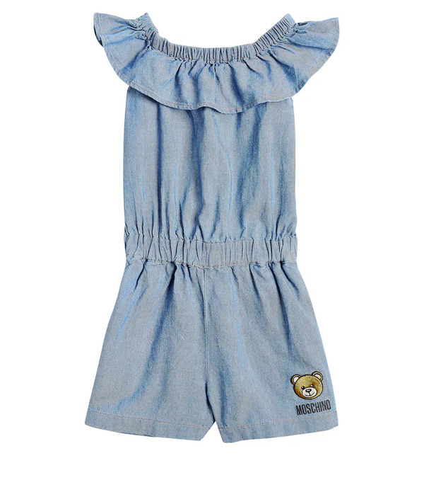  Moschino Kids Moschino Kids Embroidered Denim Playsuit 