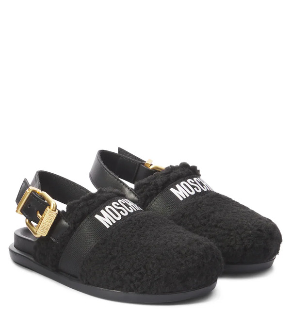  Moschino Kids Moschino Kids Logo Slingback Clogs 