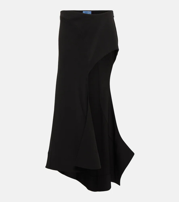  Mugler Mugler Asymmetric Jersey Midi Skirt 
