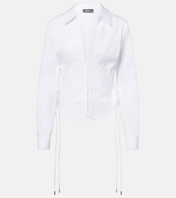  Mugler Mugler Cotton-blend Bustier Top 