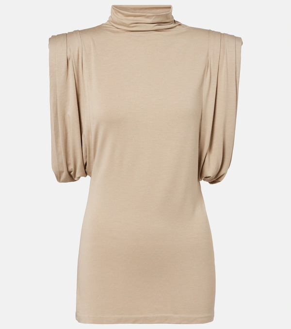  Mugler Mugler Draped Jersey Top 