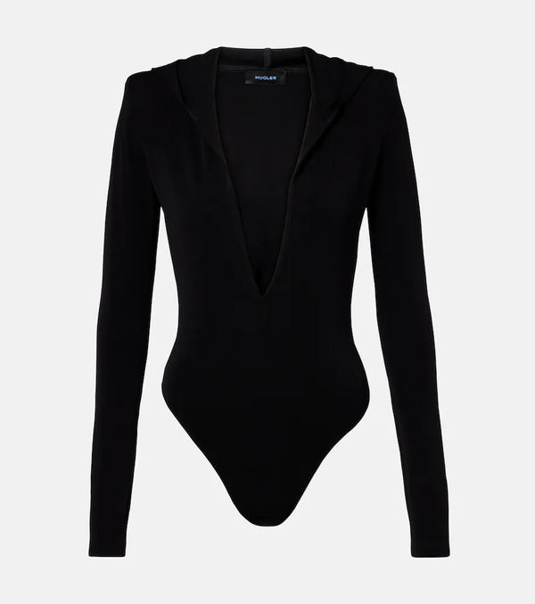  Mugler Mugler Hooded Jersey Bodysuit 