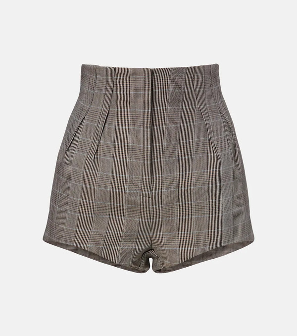  Mugler Mugler Houndstooth Virgin Wool Shorts 