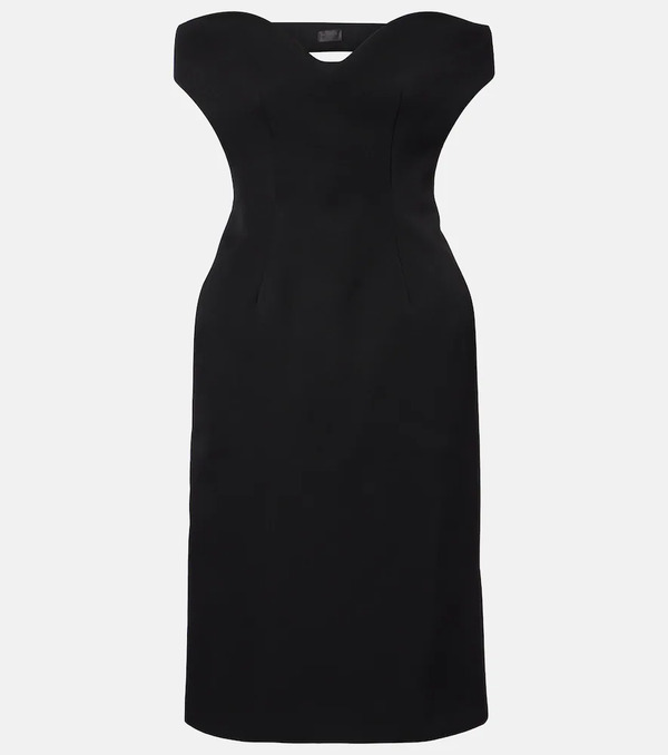  Mugler Mugler Open-back Wool-blend Cocktail Dress 