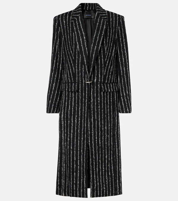  Mugler Mugler Pinstripe Wool-blend Coat 