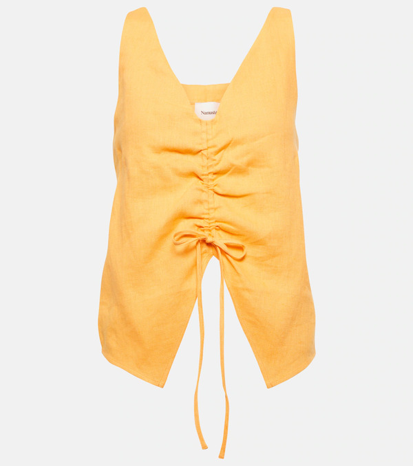 Nanushka Nanushka Ruched Linen Top 