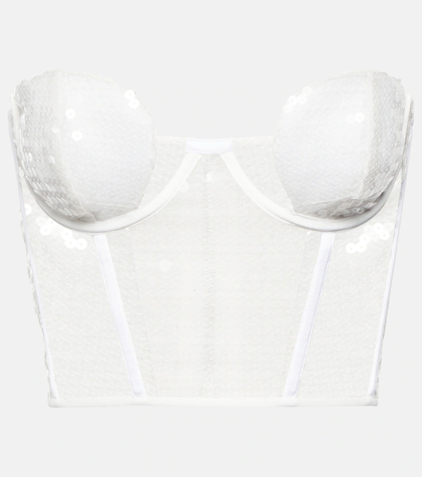  Nensi Dojaka Nensi Dojaka Bridal Sequined Bustier 