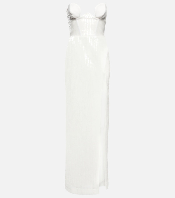  Nensi Dojaka Nensi Dojaka Bridal Sequined Gown 