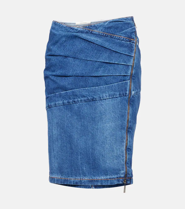  Nensi Dojaka Nensi Dojaka Denim Midi Skirt 